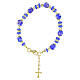 Serenissima gold-finish bracelet with 8 mm blue Murano and transparent blue Slavic beads s3