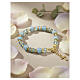 Murano glass bracelet with 8mm sky-blue beads and sky-blue Slavic beads, gold finish s2