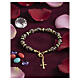 Murano glass bracelet with 0.31-inch black beads and translucent beads, gold finish s2
