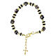 Murano Glass Bracelet 8 mm Slavic Black with Gold-tone Setting s3