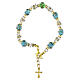 Murano Glass Bracelet 8mm Green and Clear Slavic Crystal, Gold Finish s1
