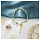 Murano Glass Bracelet 8mm Green and Clear Slavic Crystal, Gold Finish s2