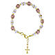Murano Bracelet with Slavic Violet Beads and Gold Decor 8 mm s1