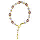 Murano Bracelet with Slavic Violet Beads and Gold Decor 8 mm s3