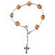 Beige Bracelet with 8 mm Murano Glass Beads, Silver Finish s1