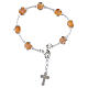 Beige Bracelet with 8 mm Murano Glass Beads, Silver Finish s2