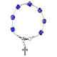 Women's bracelet with 8mm Murano glass beads, blue tone, silver finish s2