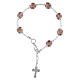 Women's Bracelet 8 mm Violet Murano Glass Beads with Silver Cross s1