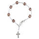 Women's Bracelet 8 mm Violet Murano Glass Beads with Silver Cross s2