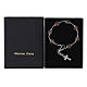 Women's Bracelet 8 mm Violet Murano Glass Beads with Silver Cross s3