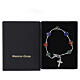 Women's bracelet 8mm tricolor Murano glass beads with silver finish and enameled cross s3
