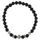 Bracelet élastique dizainier Vierge Miraculeuse onyx 6 mm s1