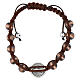 Pulseira São Bento corda castanho contas 8 mm s3