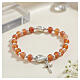 Bracelet Sacré-Cœur grains verre orange 6 mm s2