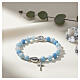 Bracelet marial avec grains en verre 6 mm bleu ciel s2
