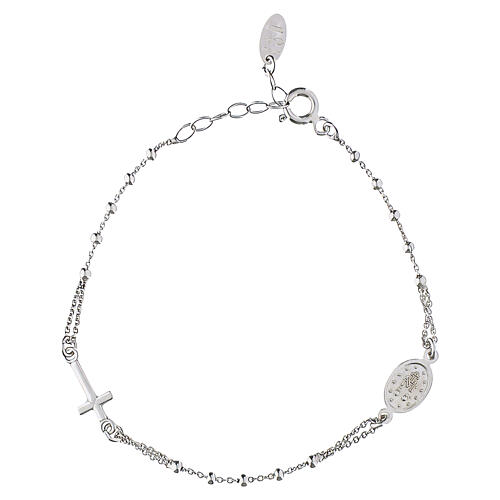 AMEN 925 sterling silver rosary bracelet with Miraculous Medal, 0.08-inch beads 2