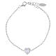 AMEN 925 silver rhodium-plated bracelet with white zircon heart s1