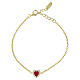 Amen bracelet with ruby-coloured heart charm, 925 silver s1