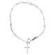 Pulseira dezena prata 925 contas 4 mm cristais azuis s2