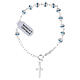 Pulseira dezena prata 925 bolas de strass azuis 6 mm s2