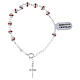 Single decade bracelet in 925 silver with 0.24-inch pink crystal beads s1