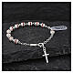 Decade bracelet 925 silver 6 mm pink crystal beads s2