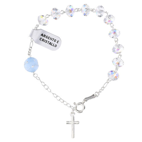 8 mm briolette crystal bead decade bracelet in 925 silver 2