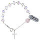 Bracelet grains cristal briolette 8 mm verre rose argent 925 s3