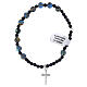 Pulseira dezena elástica prata 925 contas 6 mm s1