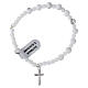Bracciale elastico argento 925 grani 6 mm howlite bianca s1