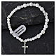 Bracciale elastico argento 925 grani 6 mm howlite bianca s2