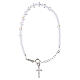 Bracciale crocefisso argento 925 grani 6 mm cristallo briolette s2