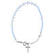 Bracelet with 0.24-inch transparent and light-blue briolette crystal beads, 925 silver s1