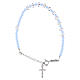 Bracciale grani 6 mm cristallo briolette trasparente e azzurro argento 925 s2