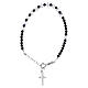 Bracelet dizainier grains 6 mm cristal briolette blanc et noir argent 925 s2