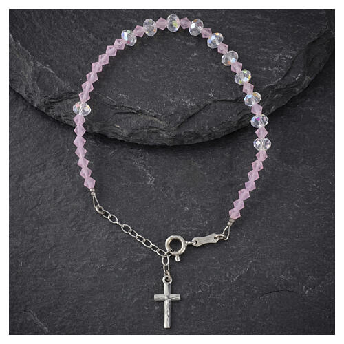 6 mm briolette crystal bracelet in 925 silver 2