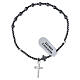 Pulsera elástico hematites negra cruz colgante plata 925 s3