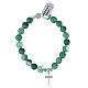 Pulseira elástica em prata 925 e ágata com contas de 8 mm s1