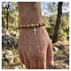 Bracelet élastique croix pendentif argent 925 grains bois d'olivier 8 mm s2