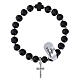 Bracelet élastique argent 925 grains en bois noir 8 mm s1