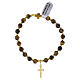 Pulsera elástica granos ojo de tigre 6 mm y plata 925 s3