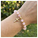 Pulsera elástica cuarzo rosa granos de 6 mm plata 925 s2