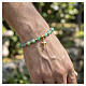 Pulsera elástica 5 mm plata 925 y granos de venturina s2
