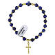 Elastic cross bracelet 925 silver with 6 mm lapis beads s1