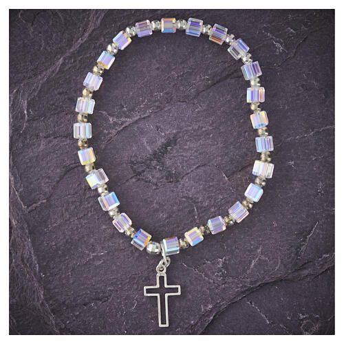 Elastic 925 silver bracelet with 0.16-inch crystal beads 2
