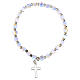 Elastic cross bracelet 925 silver with 4 mm crystal beads s3