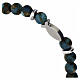 Bracciale elastico con medaglietta pesce in agata lago blu 6 mm argento s2