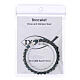 Bracciale elastico con medaglietta pesce in agata lago blu 6 mm argento s3