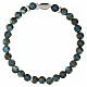 Bracciale elastico con medaglietta pesce in agata lago blu 6 mm argento s4