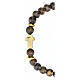 Bracciale elastico con croce in bronzite 6 mm oro s2